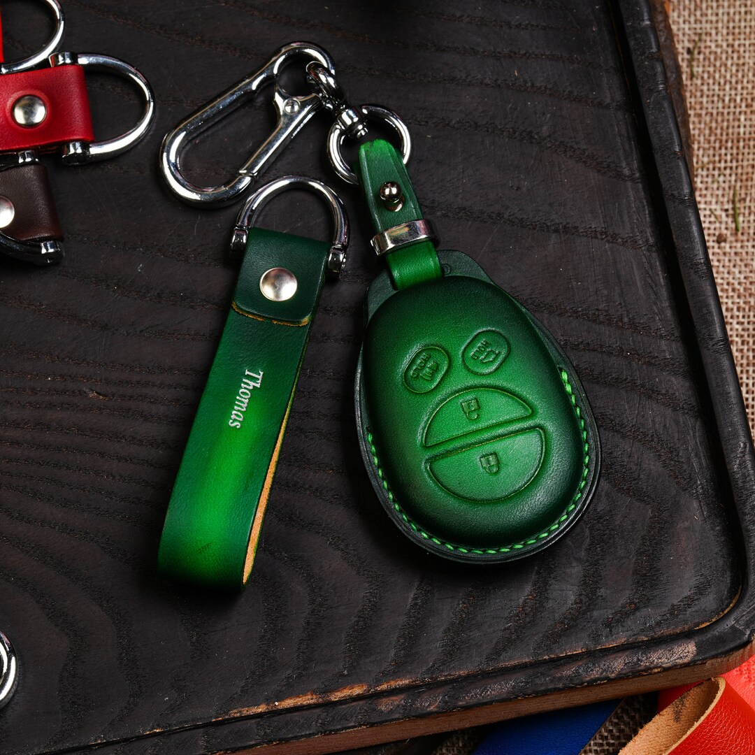 Personalized Leather Key Fob Cover Toyota Highlander Etsy