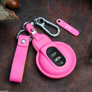Premium Leather Key Fob Covers for Mini Cooper - Personalized, Handcrafted Accessories for One, Countryman Clubman Ideal Gifts for Her & Mom
