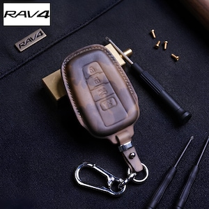 Toyota RAV4, Camry, CHR, Corolla, Avalon, Prado Prius Key Fob Cover Leather Case for 2020-2024 2/3/4 Buttons, Land Cruiser Cross Accessories