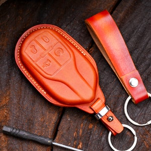 Maserati Ghibli, Levante, Quattroporte, GT, GTS, Granturismo, GranCabrio Leather and Coolest Key Fob Cover Case with Remote Holder Keychain