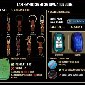 Genesis GV70 GV80 G70 G80 G90 2021-2024 Leather Key Fob Cover Genesis 6/8 Button Key Case Remote Keychain Holder Gift for Him Holder Shell image 5
