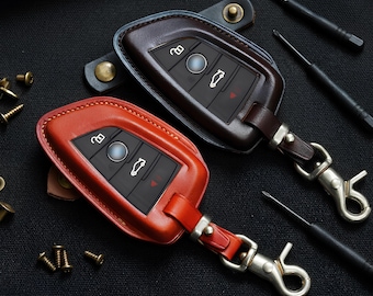 Stylish Leather Key Fob Covers for BMW 1 3 5 6 7 Series X-Series M3, Z4 E Series Premium Accessories Keychain Holder Included Hallowen Gifts