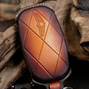 Genesis GV70 GV80 G70 G80 G90 2021-2024 Leather Key Fob Cover Genesis 6/8 Button Key Case Remote Keychain Holder Gift for Him Holder Shell image 8