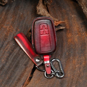Toyota Leather Key Cover for 2020-2021 RAV4 Camry Corolla Avalon C-HR Prius GT86 Highlander Gift For Him Personalized Gift Toyota Key Chains