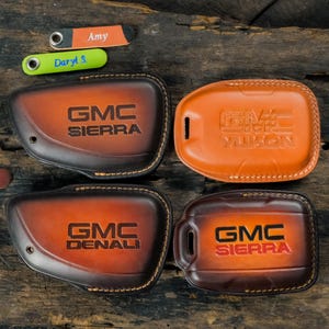 GMC Sierra Denali 1500 2500 3500 Key Fob Cover | Handmade Leather Case Sierra EV, AT4, Yukon, HD (2023–2025)