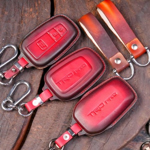 Leather TOYOTA RAV4 Key Fob Cover Fits Camry, CHR, Corolla, Avalon, Land Cruiser, Prius - 2020-2024 Remote Keyless Holder & Accessories