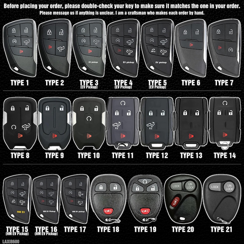 For GMC Sierra AT4 & Chevy 2022-2024 Leather Key Fob Case Yukon, Denali ...