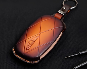 Genesis GV70 GV80 G70 G80 G90 2021-2024 Leather Key Fob Cover Genesis 6/8 Button Key Case Remote  Keychain Holder Gift for Him Holder Shell