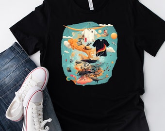 Surrealistic Design Number 2 with Floating Objects and Dream    T Shirt Men/Women