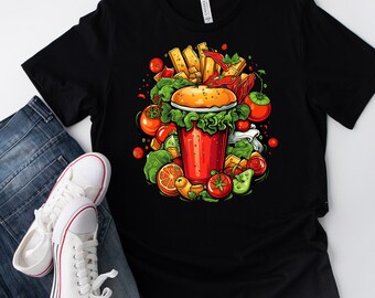 Food themed with mouth watering illustrate T shirt Men/Women