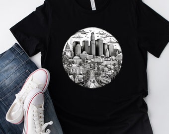 Los Angeles Black and white T shirt Men/Women