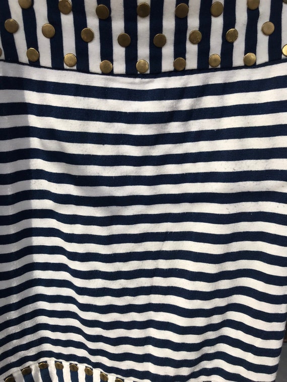 Vintage Striped Patterned sailor seaman Crop Top … - image 8
