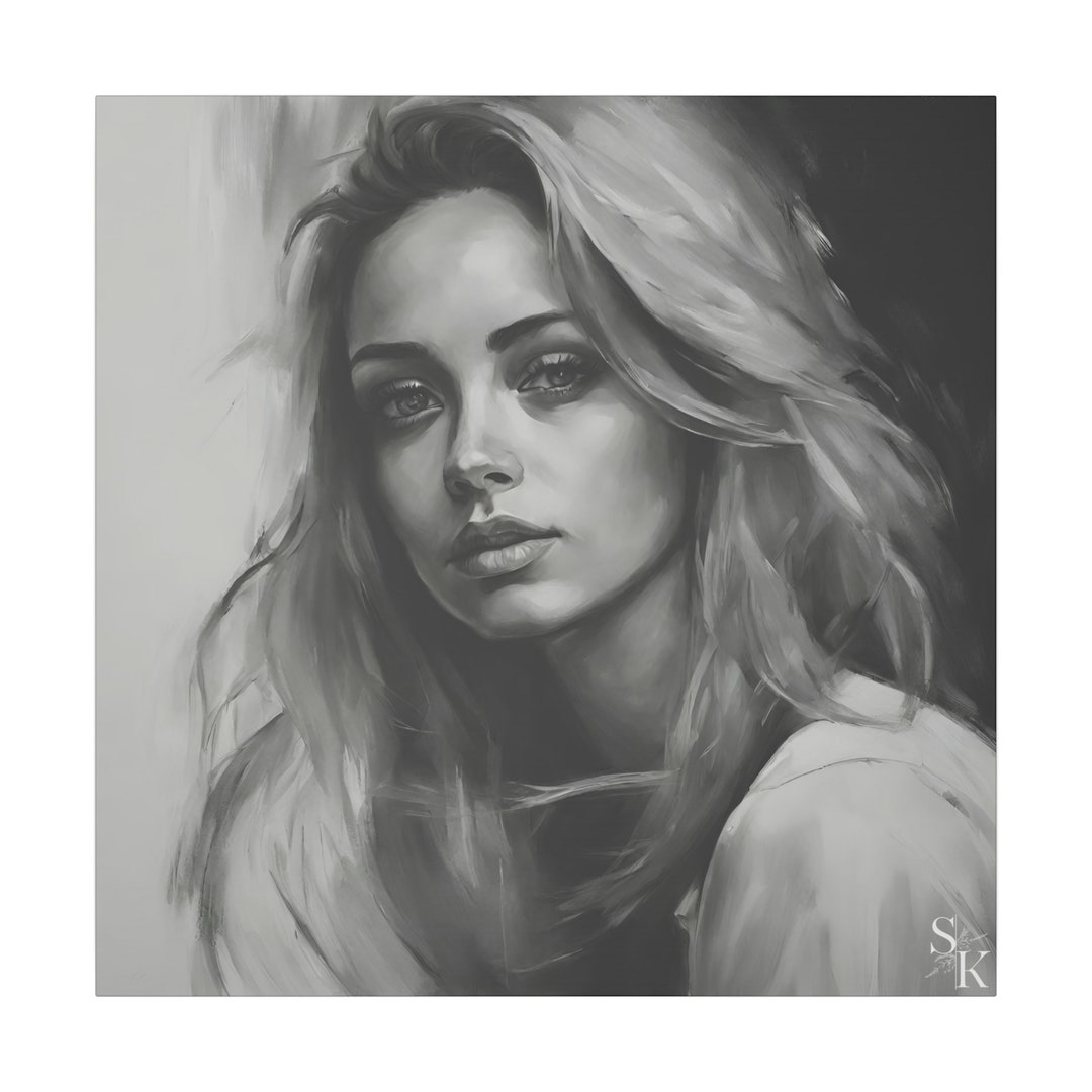 Mural Portrait Painting 'constance' Different Sizes Etsy