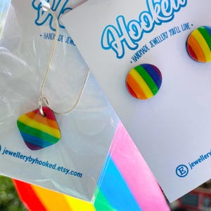 Rainbow Earrings, Ring and Necklace