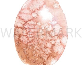 Pink Easter Egg Watercolor Painting Digital File