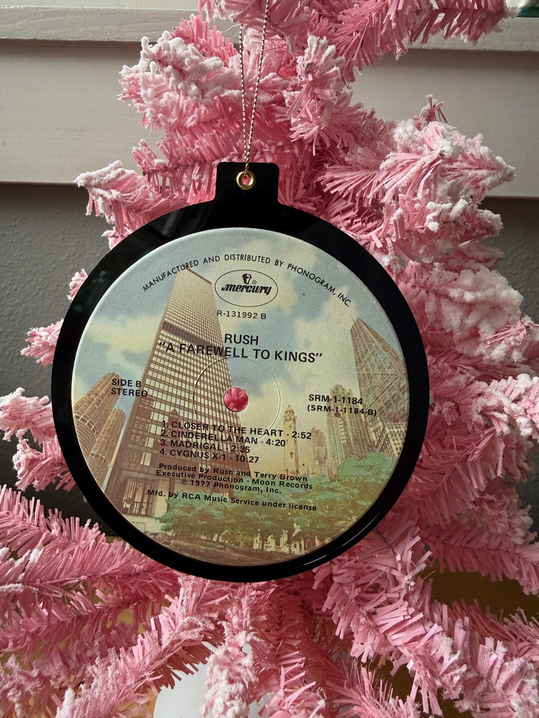 Rush A Farewell to Kings Repurposed/upcycled Vinyl Record Christmas