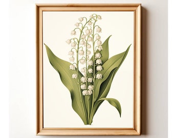 Lily of the Valley Botanical Print: Spring Floral Illustration (Digital Download)