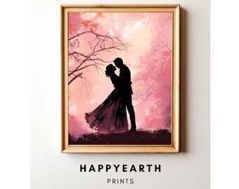 Vintage Valentine's Day Couple Print: Romantic Wall Art (Digital Download)