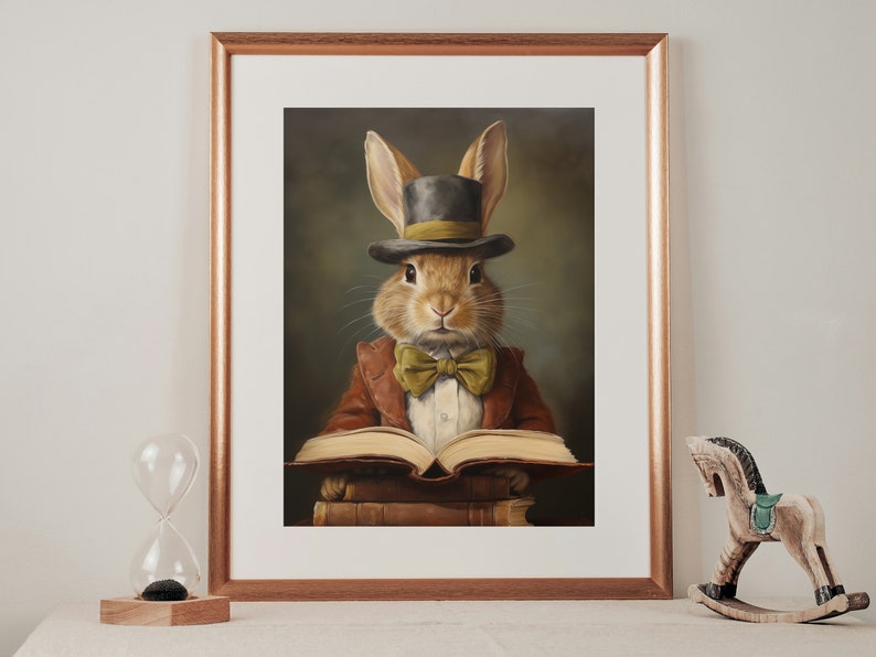Easter Bunny Reading a book