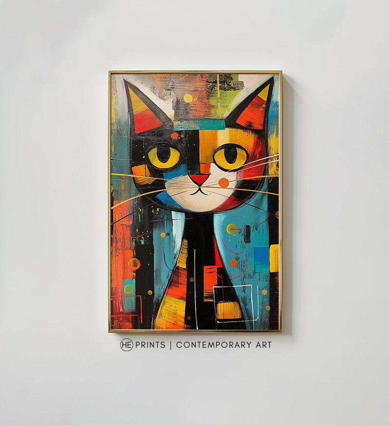 Picasso cat sketch - Etsy 日本