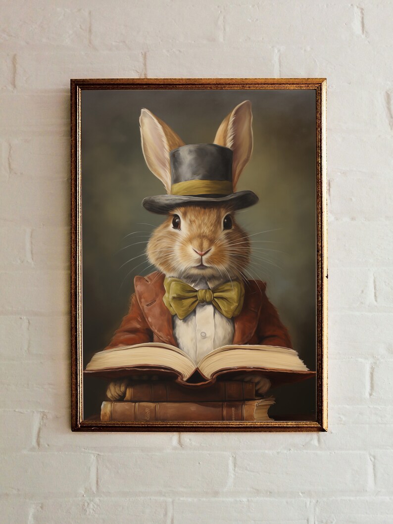 Easter Bunny Reading a book