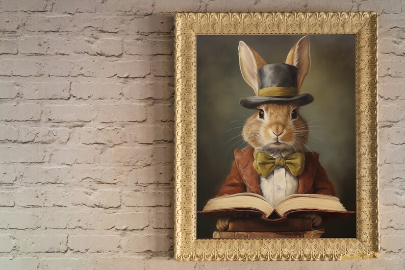 Easter Bunny Reading a book