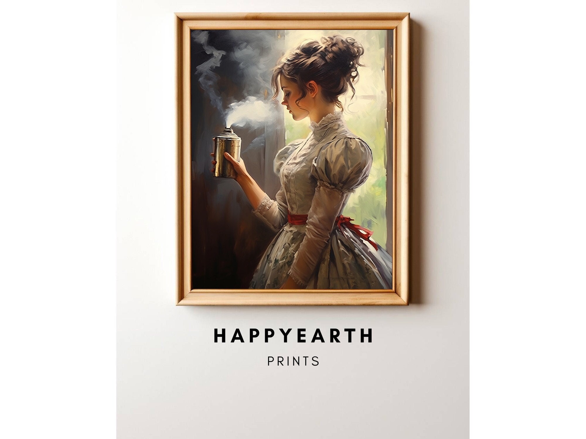 Elegant Lady Stinky Smell Art, Victorian Aesthetic Meets Bathroom Humor:  | Instant Download Vintage Digital Print for Whimsical Decor