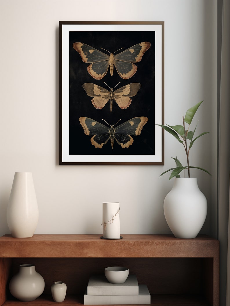 Vintage Butterfly Dark Academia Print Victorian Gothic Insect Art ...