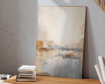 Beige Lake Art Print | Abstract Nordic Landscape (Digital Download)