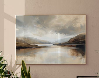Scandinavian Mountain Lake Art Print | Nordic Landscape (Digital Download)