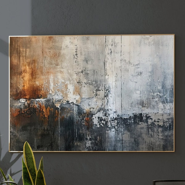 Industrial Wall Art | Bedroom Wall Décor | Abstract Painting  | Canvas Print | Minimal Design | Nordic Color Palette | Instant Download