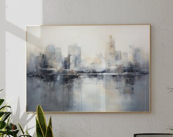 City Reflection Art Print | Abstract Urban Landscape (Digital Download)