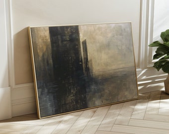 Abstract Cityscape Art Print | Minimalist Gold, Desert Tones (Digital Download)
