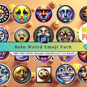 Weird Emoji pack | Clip Art | Printable Stickers | PNG | Emoji Stickers | Vinyl | Holographic Decals | DIY Stickers