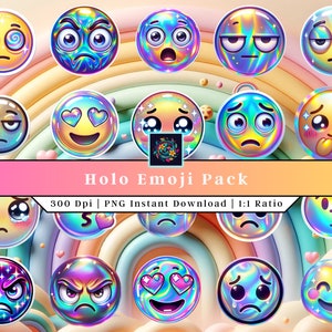 Emoji Pack | Clip Art | Printable Stickers | Emoji Stickers | Commercial Use | PNG file | Vinyl Stickers | Holographic stickers - Emoji&#39;s