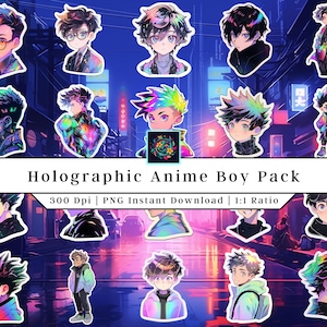 24 tiny polaroid anime stickers, decorating of smartphone, manga boys, head  guys - Shop Art Rei Stickers - Pinkoi