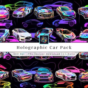 Car Holographic Designs | Clip Art | Printable Stickers | PNG | Car Stickers | Commercial Use | High Quality PNG file | Vinyl Stickers