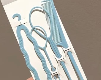 Zestaw 4 narzędzi do stylizacji włosów: 2 Topsy Tails Bun Maker i Hair Twist Styling Chignon Rat Tail Parting Comb