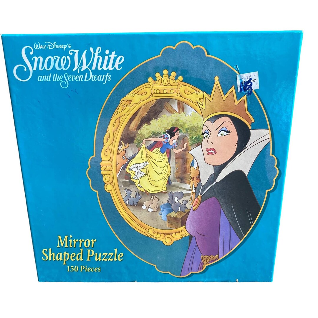 Vintage Snow White and the Seven Dwarfs Mirror Shaped Puzzle 150 Pieces ...