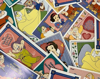 Vintage 90's Disney Snow White and the Seven Dwarfs Valentine Card Mystery Pack