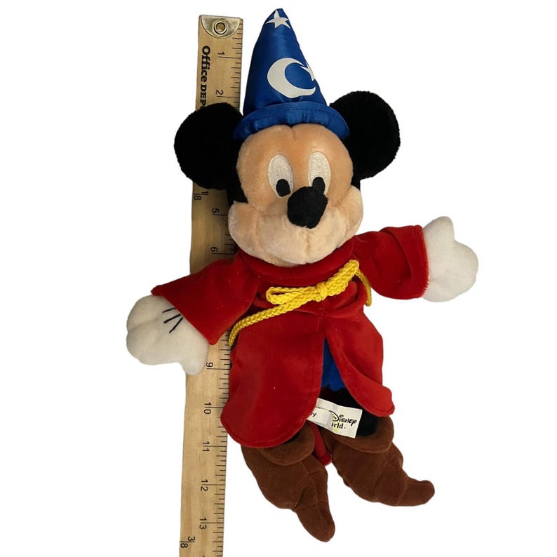 Vintage 1990's Disney Sorcerer Mickey Mouse Fantasia Bean Plush image 5