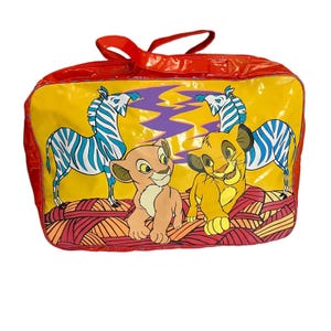 Vintage 1990&#39;s Disney Lion King Red Vinyl Weekend Bag
