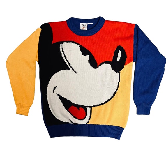 Vintage 1990's Disney Mickey Mouse Color Block Sweater - Gem