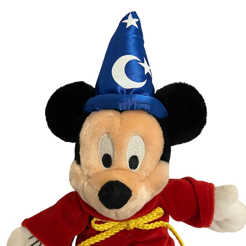Vintage 1990's Disney Sorcerer Mickey Mouse Fantasia Bean Plush image 2