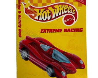 Vintage 1998 Mattel Hot Wheels Extreme Racing Coloring and Activity Book