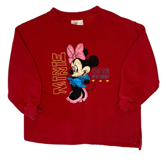 Vintage Disney Store Girls Minnie Mouse Red Sweat… - image 2