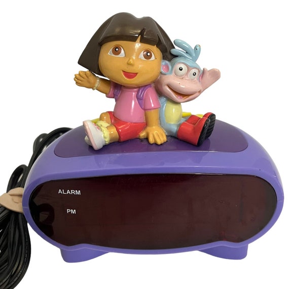 Vintage 2004 Y2K Dora the Explorer & Boots LED Purple Alarm
