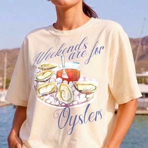 Austern-Shirt Comfort Colors®, Küsten-Feinschmecker-T-Shirt, Briny Babe-Muschel-Shirt, Ostküste-Sommer-Shirt, Fisch-Grafik-T-Shirt, Shuck Ja-Shirt