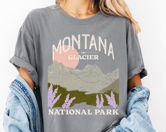 Camiseta del Parque Nacional Glaciar: Camiseta gráfica con colores cómodos