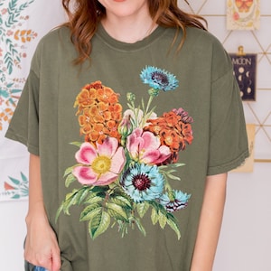 Vintage Wildflowers Sweatshirt, Vintage Wildflowers, Botanical Sweatshirt, Gift for Gardener, Flower Lover Gift, Oversized Sweatshirt